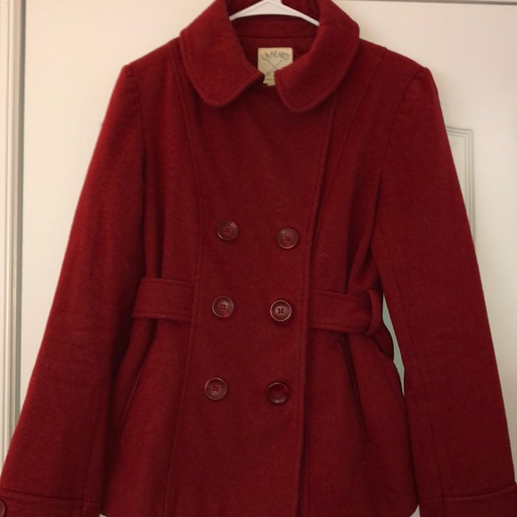 La Hearts Jackets & Blazers - LA Hearts red peacoat